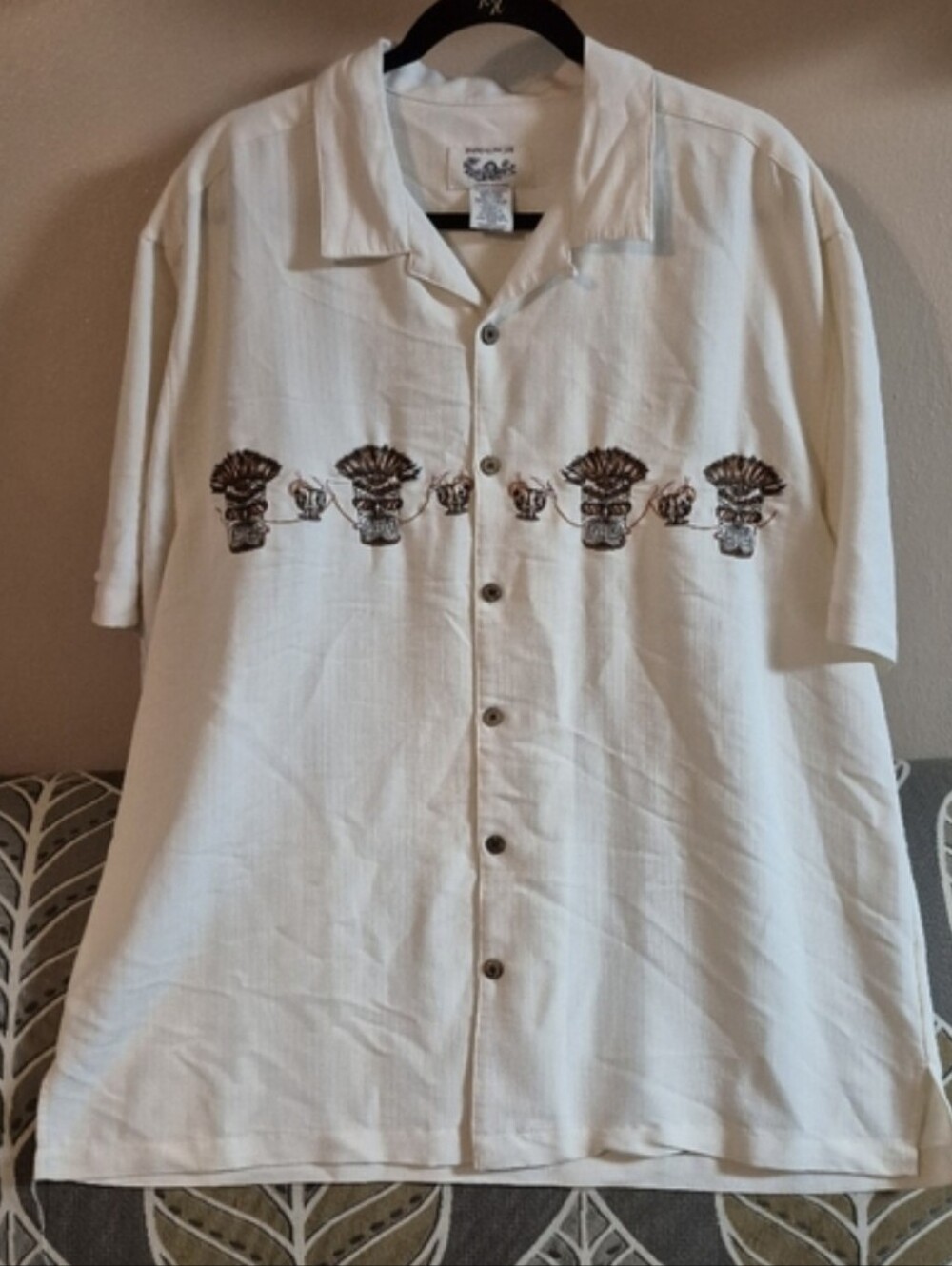 🌿5/$25 Bungalow Joe Tiki Hawaiian Men’s XXL Embroidered Rayon Blend Shirt